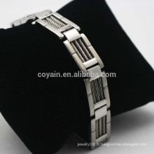 Fabrication de bijoux en Chine Fabricant en argent métallisé Bracelet homme Bracelet en métal
